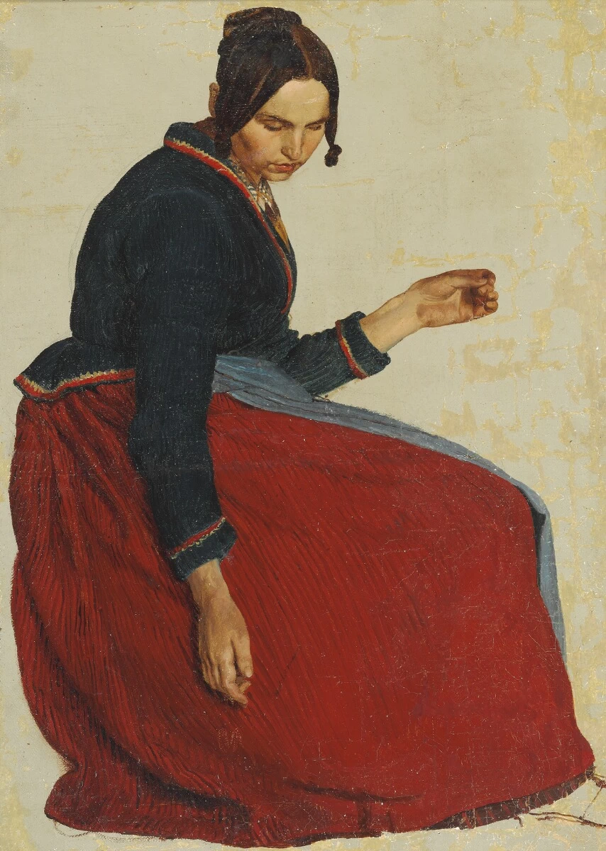 Ritratto di donna con gonna rossa - Museo Oregard